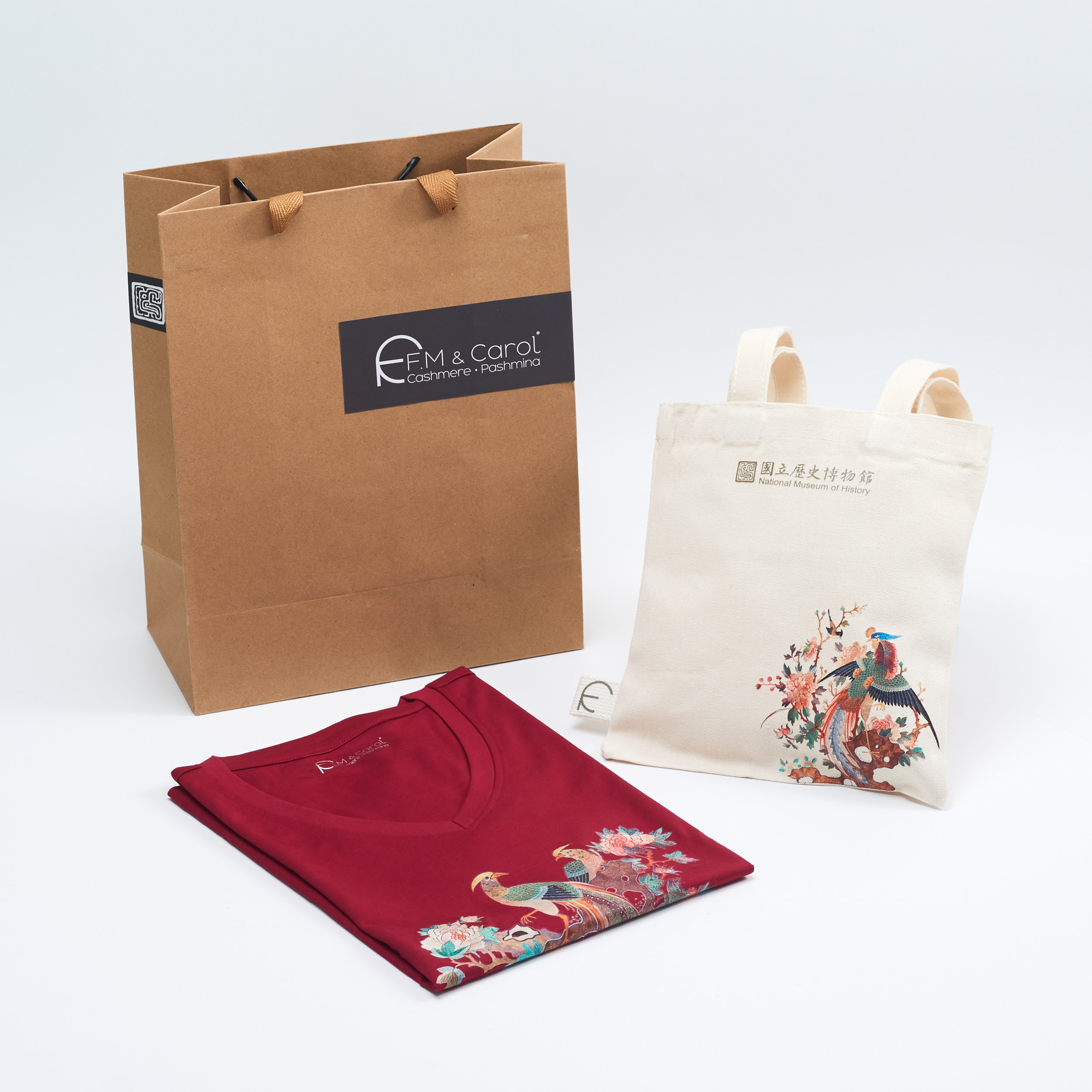 日式經典花鳥刺繡絲光純棉TEE-夏意鳳凰 (紅)