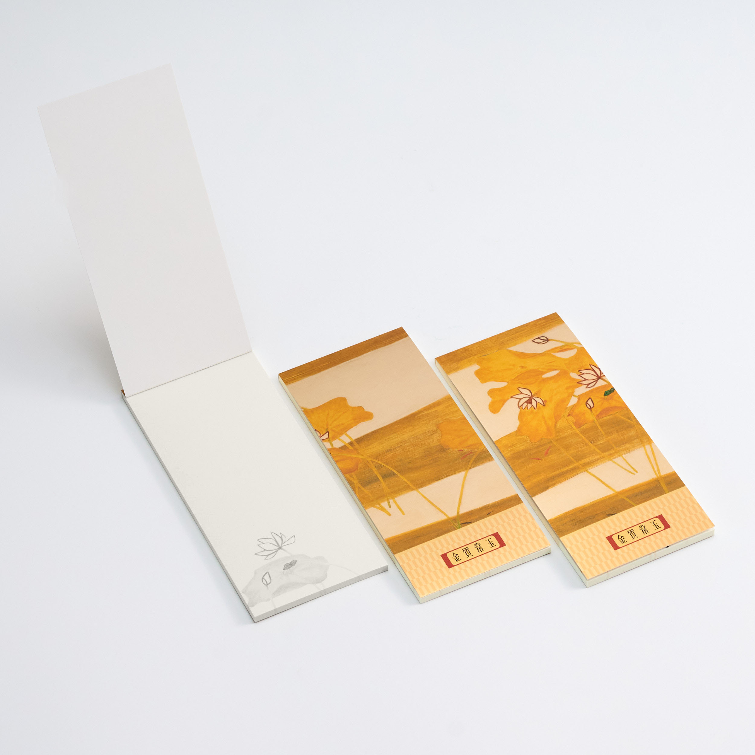 金質常玉手箋禮盒-荷花  Sanyu Golden Treasures Notepad Giftbox-Lotus