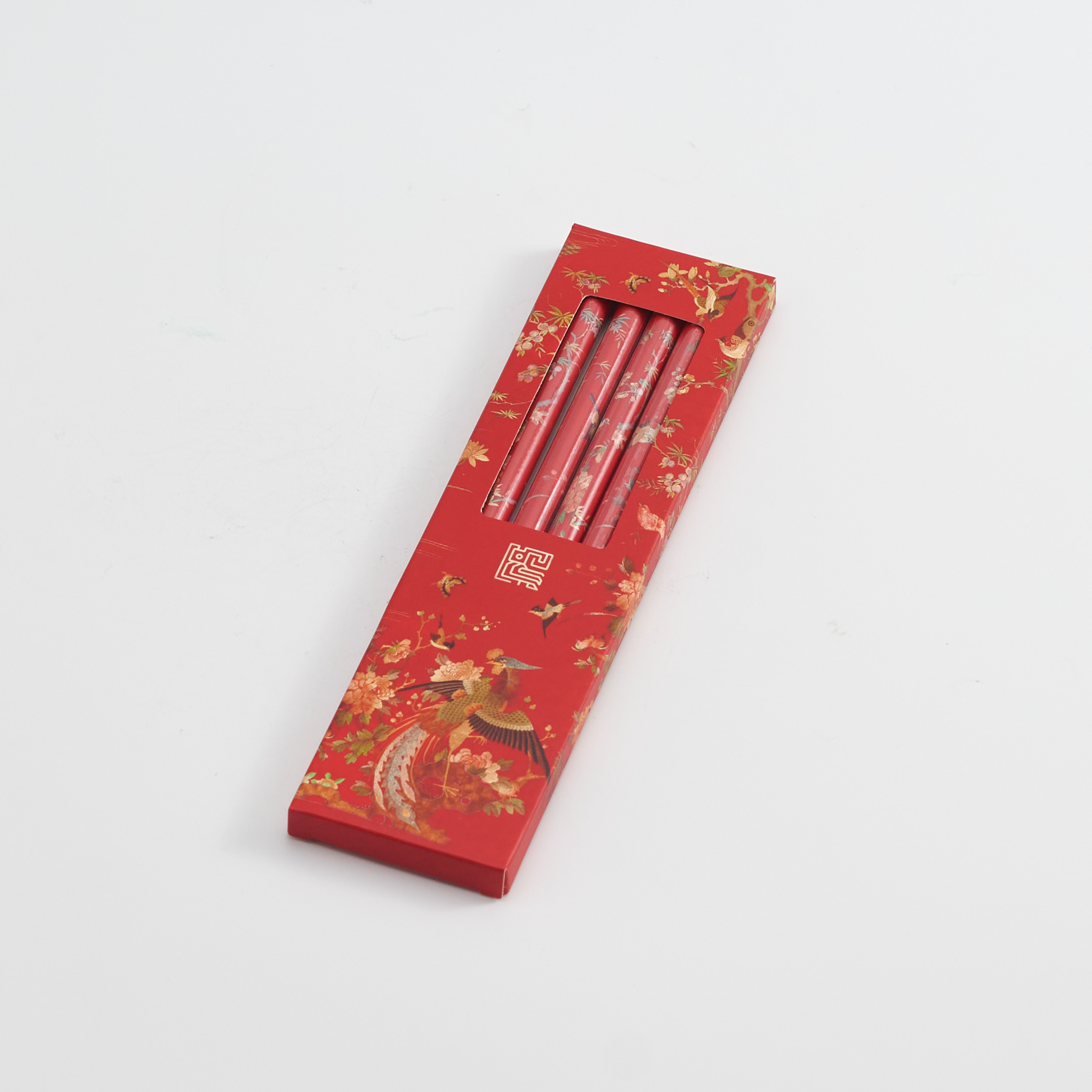 花鳥刺繡鉛筆組(6入)  Flower and Bird Pencil Set (6 pcs.)